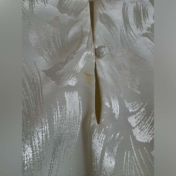 In The Mood Vintage Lace Pleated Ivory Dress Size 10 Long Sleeve 80's 90’s - Picture 7 of 16